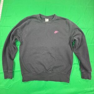 Nike gray crewneck sweatshirt with pink swoosh